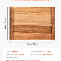 VEVOR Noodle Board Stove Cover, Stove Top Cover Board for Gas Burner & Electric Stove, Acacia Wood Cutting Board with Handles, RV Stovetop Cover/ Kitchen Sink Cover for Counter Space & Tray, Natural - Image 8