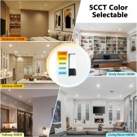 LVWIT Recessed Lighting 6 Inch, Recessed Lights Color Selectable 2700/3000/4000/5000/6000K 5CCT, 10W(120W Equivalent) Dimmable LED Can Lights with E26,LED Retrofit Recessed Light 6 Inch, 6 Pack - Image 2