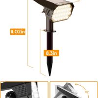 Brightown Solar Lights Outdoor Waterproof IP67, [Cool & Warm Light 2-in-1] Solar Spot Lights Outdoor, 2 Colors 3 Brightness Levels LED Outdoor Solar Lights for Yard Pathway Garden House, 2 Pack - Image 9