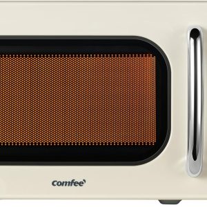 COMFEE' Retro Small Microwave Oven With Compact Size, 9 Preset Menus, Position-Memory Turntable, Mute Function, Countertop Perfect For Spaces, 0.7 Cu Ft/700W, Cream, AM720C2RA-A