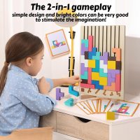 Wooden Colored 3D Russian Block Puzzle Jigsaw Puzzle Toy Montessori Educational Gift for Boys and Girls Board Game Educational Toys for Toddlers Brain Teasers for Toddlers 3-6 Years - Image 6