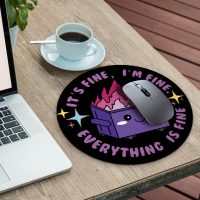 Gctriki Dumpster on Fire Mouse Pad, Cute Round Mouse Pads for Desk, Funny Purple Dumpster Mousepad for Laptop Gaming, Stitched Edge Non-Slip Rubber Base, Cute Office Desk Accessories Decor for Women - Image 2