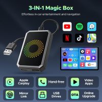 LAMTTO 3-in-1 Magic AI Box Video Player for Streaming Netflix/YouTube/TikTok on Car Screen Wireless Carplay Adapter Dongle with USB Drive for OEM Wired Apple Car Play Cars - Image 2