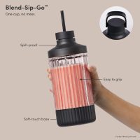 Beast Mega 1200 Plus | Premium Countertop Blender | Smoothies, Shakes, Sauces, Dips, Soups | Blends Ice and Frozen Fruit | XL Vessel | With Extra Vessels, Straw System | 1200W | (Sage, 120V) - Image 3