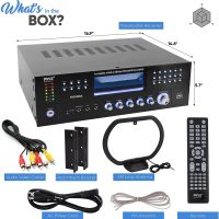 Pyle 4 Channel Wireless Bluetooth Amplifier - 3000 Watt Stereo Speaker Home Audio Receiver w/ FM Radio, USB, 2 Microphone w/ Echo for Karaoke, Front Loading CD DVD Player, LED, Rack Mount - PD3000BA - Image 2