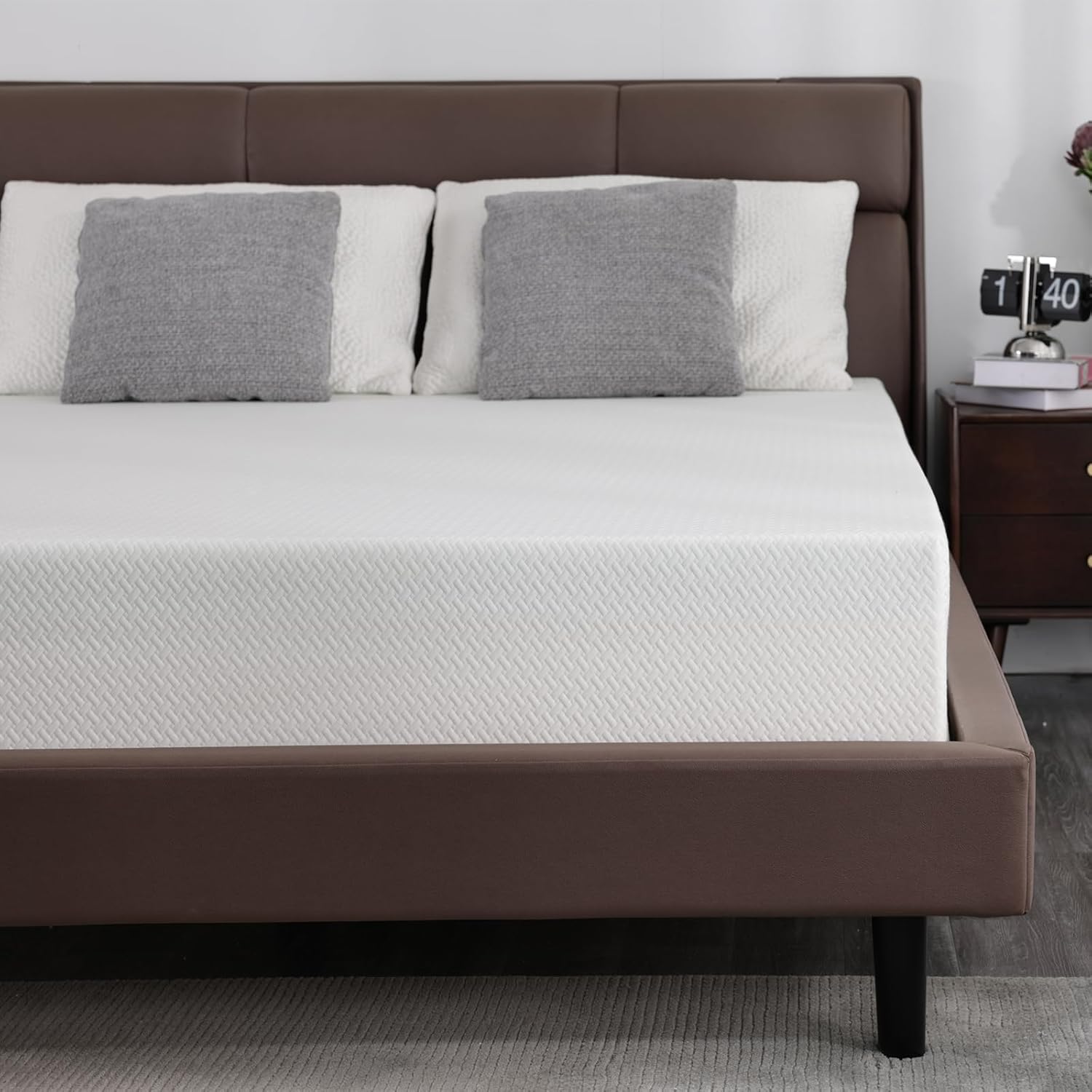 King Size Mattress Extra Firm 8 Inch with Tencel Cover,Premier Cool Green Tea/Gel Memory Foam Mattresses for Kid/Adult,Dual Side Medium Firm/Extra Firm-Mattress for Back Pain,CertiPUR-US,80” x 76”