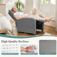 SMUG Recliner Chair for Living Room, Leather Recliners, Home Theater Seating with Lumbar Support with Adjustable Backrest and Footrest, Modern Living Room Furniture with Padded Seat, Grey Seating - Image 5