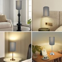 Cloth Lamp Shade Round lamp shade Natural Linen Lamp Cover Small Table Lamp Cover for decorate Table Lamp and Floor Lamp (Light Grey Round) - Image 5