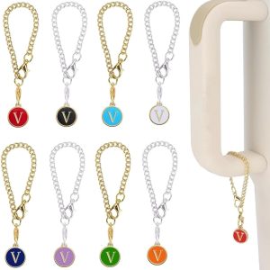 UHOUSE Letter Charm Accessories for Stanley Cup,8PCS Initial Name ID Personalized Handle Charm for Stanley Tumbler/Simple Tumbler