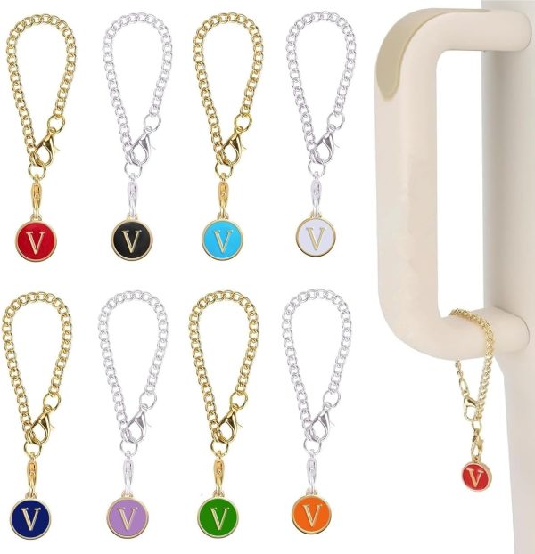 UHOUSE Letter Charm Accessories for Stanley Cup,8PCS Initial Name ID Personalized Handle Charm for Stanley Tumbler/Simple Tumbler