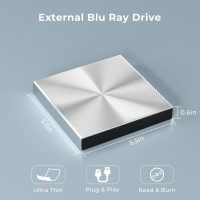 External Blu Ray DVD Drive Burner, USB 3.0 and Type-C Optical Slim Bluray CD DVD Reader Writter for Laptop Desktop PC Compatible with MacBook OS Windows XP/7/8/10/11 Linux - Image 5