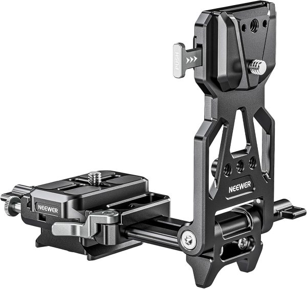 NEEWER V Mount Battery Plate with Arca Type Quick Release Plate, Foldable V Lock Mounting Adapter for NEEWER PS099E, Compatible with Camera Cage Video Rig Accessories DJI RS4 RS3 Gimbal, PS015 PRO