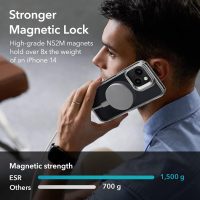 ESR for iPhone 13 Case/iPhone 14 Case, Compatible with MagSafe, Built-in Stash Stand Clear Phone Case for iPhone 13/iPhone 14, Military-Grade Protection Magnetic Phone Case, Classic Series, Clear - Image 3