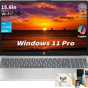 HP Flagship Touchscreen Laptop Computer - 15.6" HD Display, Intel 13th Core i3-1315U CPU, Up to 4.5GHz, Intel UHD Graphics, AI Copilot, Wifi6, Win11 Pro for Business & Student(32GB RAM, 1TB SSD)