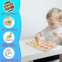 Magnetic Color & Number Maze - Montessori Wooden Color Matching Learning Counting Puzzle Board - Toddler Fine Motor Skills Toys for Boys Girls 3 4 5 Years Old - Image 5