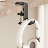 Headphone Stand Hanger Holder, Under Desk Aluminum Alloy Headset Stand with Fit for Gaming PC Accessories,Under Desk Clamp Hook Mount Suitable for Xbox/PS4 Controller, Office, Computer Desk (Black) - Image 3