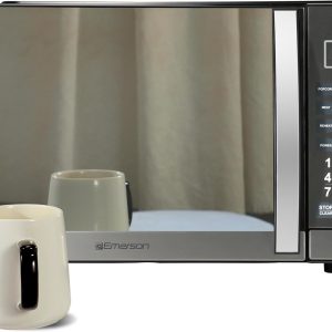 Emerson MWG1191SB Microwave with Built-in Grill Function, 1100W, LED Timer Display 11 Power Levels, 9 Preset Cooking Options, Removable Glass Turntable, Child Lock, 1.1 Cu. Ft, Stainless Steel