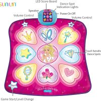 SUNLIN Dance Mat - Dance Mixer Rhythm Step Play Mat - Dance Game Toy Gift for Kids Girls Boys - Dance Pad with LED Lights, Adjustable Volume, Built-in Music, 3 Challenge Levels (3-12 Years Old) - Image 2