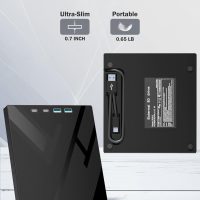 7 in 1 External Blu Ray Drive, External Blueray/DVD Drive for PC with SD/TF Port Blu Ray Burner, Support 100G Disc R/W for PC External Blu Ray Drive for Windows Linux MacOS Laptop Desktop - Image 7