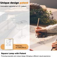 21" Touch Bedside lamps with 2 USB & AC Outlets, 3-Way Dimmable Bedside Table Lamps Set of 2 for Bedroom Living Room Office Reading, Gray Shade Lamps for Night Stands, 5000K LED Bulbs Included - Image 6