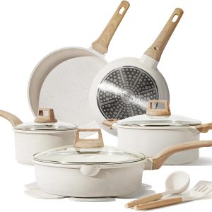 CAROTE 14 Pcs Pots and Pans Set Nonstick,Cookware Set Kitchen Cooking Set with Utensil and Pan Protectors