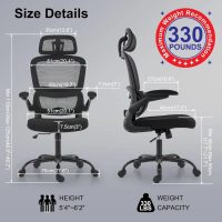 TRALT Office Chair Ergonomic Desk Chair, 330 LBS Home Mesh Office Desk Chairs with Wheels, Comfortable Gaming Chair, High Back Office Chair for Long Hours (Black) - Image 2