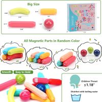 COUOMOXA Magnetic Building Blocks for Kids: Magnetic Stick Montessori Game for 3 4 5 Years Old Toddlers - STEM Starter Toy for Kids Age 3-5 Preschool - Birthday Gift for Boys Girls - Image 5