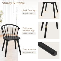 LUE BONA Black Dining Chairs Set of 4, Farmhouse Wood Dining Chairs with Semicircular Backrest, Spindle Dining Chair for Kitchen and Dining Room, 18 Inch - Image 5