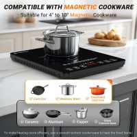 AMZCHEF Portable Induction Cooktop 20 Temperature & Power Levels, 1800W Induction Stove Burner with 6.8" Heating Coil, Low Noise Hot Plate Single Electric Cooktops Countertop Stove with Timer - Image 4