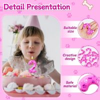 Number 2 Pink Purple Dog Paw Birthday Candles Cake Topper Numeral Birthday Candles for Boy Girl Dog Paw Decoration(Number 2, Pink,Purple) - Image 3