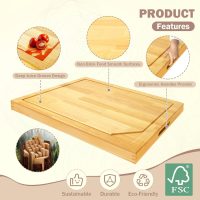 4 In 1 Noodle Board Stove Cover Lightweight Cutting Board Wood Stove Top Covers for Electric Stove, Glass Gas Stove Cover for Gas Burners - 30" x 22" - Image 3