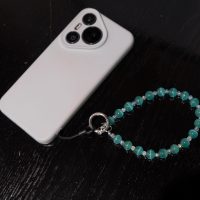 Phone Charm - Cute Pink Cat's Eye Beads Cell Phone Lanyard for Women, Anti - Theft Wrist Strap Fits Most Smartphones & Keys, No - Port - Blocking Design - Image 5