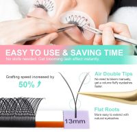 NAGARAKU YY Eyelash Extensions Supplies Y Lash 4D Easy Fan Russian Volume Crisscross YY Eyelashes Handwoven Y Shaped Mesh Wispy Clusters 12 Rows Pre Fanned Eye Lashes Black - 0.07mm D Curl 8-15mm Mix - Image 3