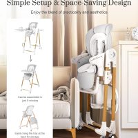 Mallify Convertible High Chairs for Babies and Toddlers, Height Adjustable Baby High Chair, High Chair with Removable Tray, Adjustable Backrest, Portable Baby Dinning Chair with Lockable Wheels - Image 4
