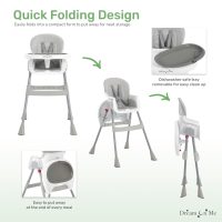 Dream On Me Portable 2-in-1 Tabletalk High Chair, Convertible Compact High Chair, Light Weight Portable Highchair, Grey - Image 5