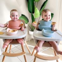 Mallify 3-in-1 Convertible Wooden High Chair, High Chairs for Babies and Toddlers, Baby High Chair with Adjustable Legs & Dishwasher Safe Tray, Made of Sleek Hardwood & Premium Leatherette, Brown - Image 4