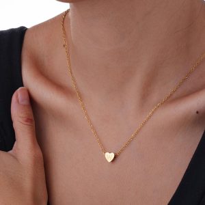 Initial Pendant A-Z Necklace Personalized Stainless Steel Jewelry Women's Simple Adjustable Chain