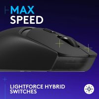 Logitech G309 Lightspeed Wireless Gaming Mouse, Lightweight, LIGHTFORCE Hybrid Switches, Hero 25K Sensor, 86g & 300+ hr Battery Life with AA Battery, 6 Programmable Buttons, PC & Mac - Black - Image 2