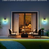 Govee Outdoor Wall Light, 1500LM Smart RGBIC Porch Lights Outdoor with 45 Scene Modes, IP65 Waterproof for Outdoor Decor, DIY Lighting Effects, Works with Alexa, Google Assistant and Matter, 2 Pack - Image 3