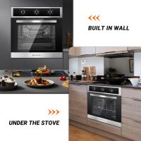 AMZCHEF 24" Single Wall Oven, 2.65 Cu.ft. Built-in Electric Wall Oven with 5 Cooking Functions, 360° ROTATING ROTISSERIE, 2200W, Mechanical Knobs Control, Timer, Stainless Steel Wall Oven for Kitchen - Image 9