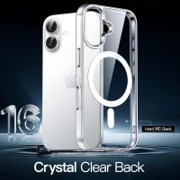 JETech Magnetic Case for iPhone 16 6.1-Inch Compatible with MagSafe, Shockproof Phone Bumper Cover, Anti-Scratch Clear Back (Clear) - Image 3