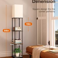 addlon Floor Lamps with Shelves, 4-Tier Modern Shelf Floor Lamp with 3CCT LED Bulb, Display Floor Lamp for Living Room, Bedroom and Office - Black - Image 6