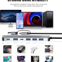 【Upgrade】 USB C/USB Hub, BERLAT Aluminum 7 in 1 USB C & USB Hub with USB 3.0, USB 2.0 Ports for PC/Laptops/MacBook Pro/Air/iMac/iPad and More Devices - Image 7