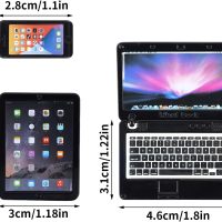 cobee 3Pcs Miniature Dollhouse Décor, 1:12 Metal Simulation Laptop Tablet Smart Phone, Mini- Dollhouse Miniatures Furniture Accessories, Doll House Miniatures Play Set (Black 3Pcs) - Image 3