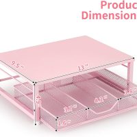 Small Pink Laptop Stand for Desk, Monitor Stand, Office Desk Accessories, Computer Desktop Stand with Drawer for Home, Office, School (Pink) - Image 6