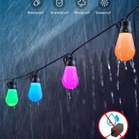 Govee Smart Outdoor String Lights H7015, 48ft RGBIC Outdoor Lights with 15 Dimmable LED Bulbs, IP65 Waterproof, Color Changing Warm White Lights with 47 Scene Modes for Patio, Backyard, App Control - Image 6