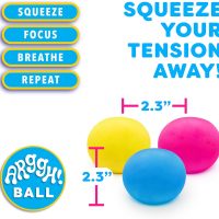 Power Your Fun Arggh Mini Stress Balls for Adults and Kids - 3pk Squishy Stress Balls, Color Changing Resistance Fidget Toys, Sensory Stress Relief Squeeze Toys Squishy Toy (Yellow, Pink, Blue) - Image 4