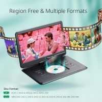 YOTON 17.5" Portable DVD Player with 15.6" HD Swivel Screen for Car and Kids, 4-6 Hours Working Time with Built-in Battery, Dual Stereo Speakers, USB/SD/AV/Audio/Gamepad Support [Not Support Blu-Ray] - Image 3