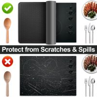 Stove Top Cover for Electric Stove- Range Covers for Electric Stove,Silicone XXL Dish Drying Mat, Glass Cooktop Covers, Flat RV Range top Mats (Black, 28"x20") - Image 4