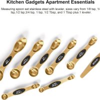 Magnetic Measuring Spoons Set Stainless Steel with Leveler, Stackable Metal Tablespoon Measure Spoon for Baking, Measuring Cups and Spoon Set Kitchen Gadgets Apartment Essentials Fits in Spice Jars - Image 7
